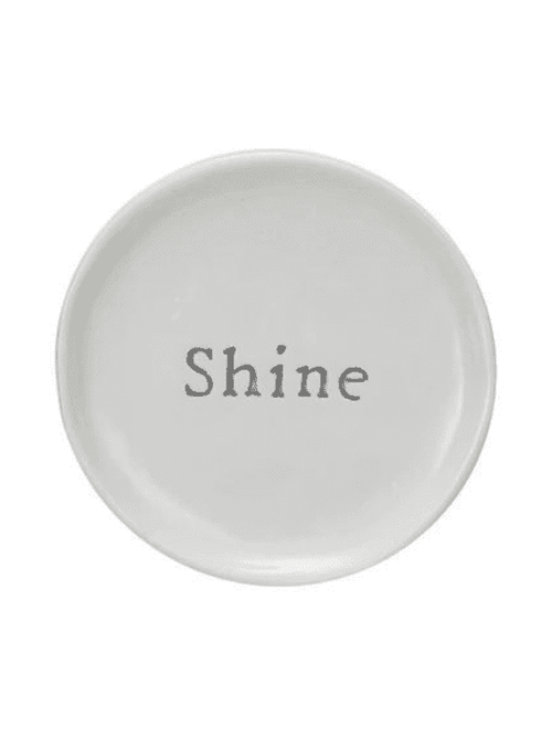 Stoneware Dish w/ Debossed Word Shine