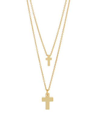 Layered Cross Pendant Necklace