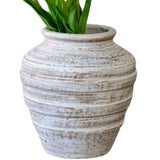 White Wash Terra Cotta Vase