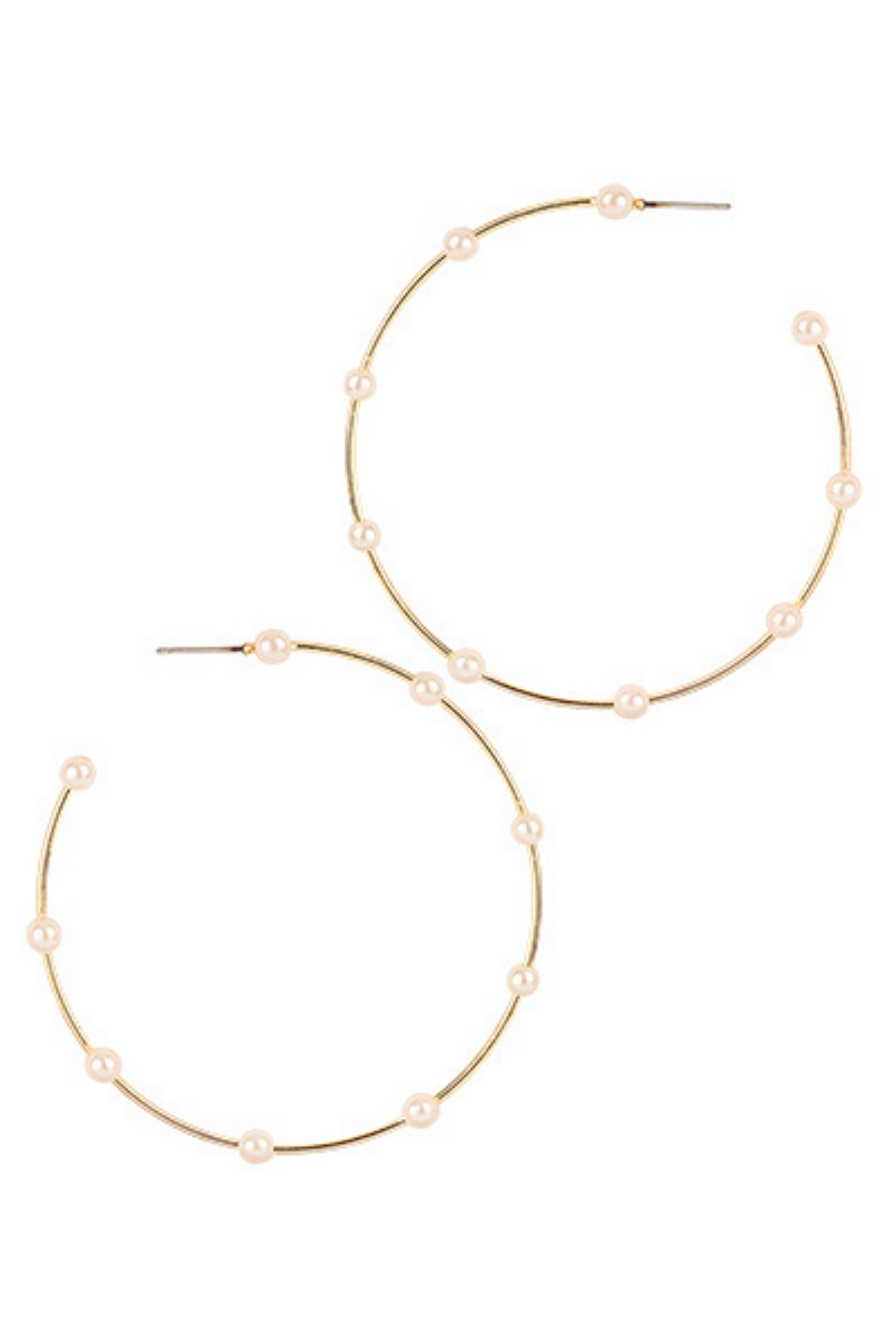 Large Pearl Station Hoops