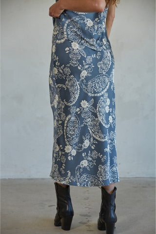 Paisely Satin Skirt