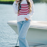 Flag Crochet Knit Sweater