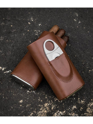 3 Finger Leather Cigar Case