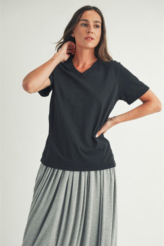 V-Neck Distressed Basic Tee