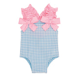 Crinkle Check Swimsuit