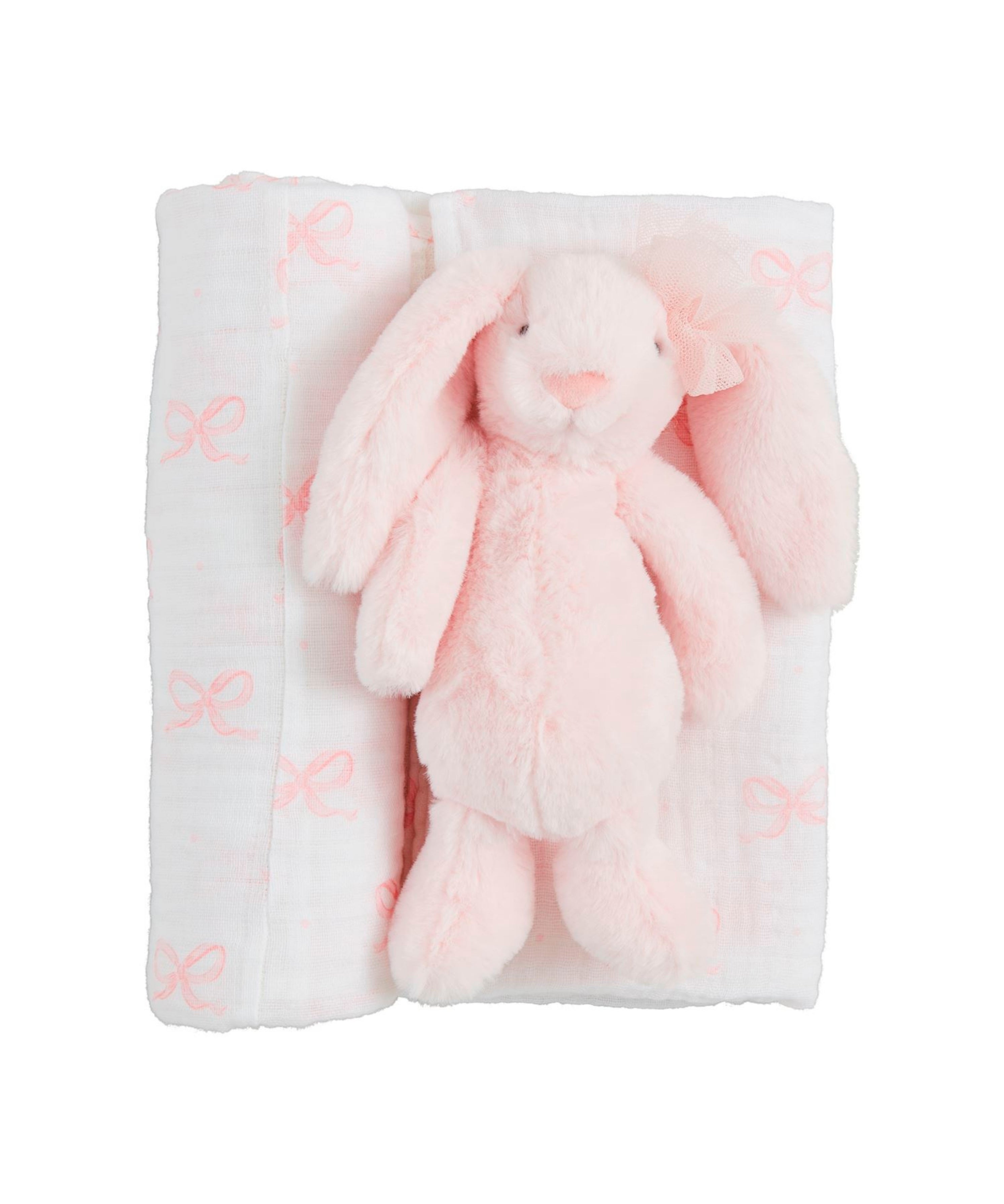 Bow Bunny Swaddle & Rattle