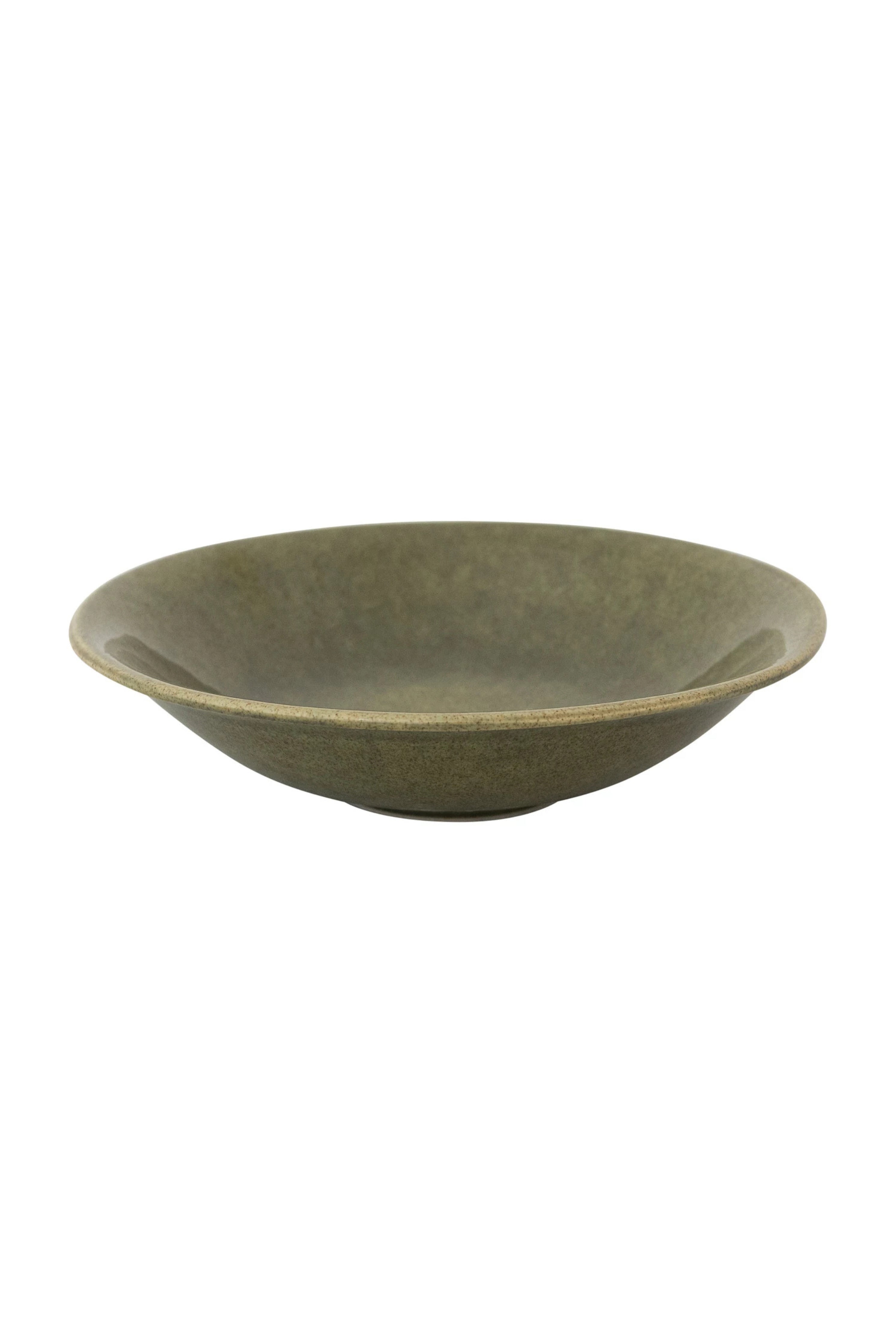Stoneware Low Bowl in Green