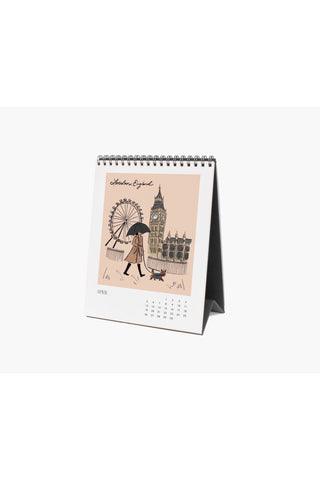2026 Travel Sketchbook Desk Calendar