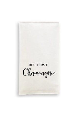 But First Champagne Tea Towel