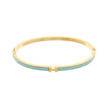 Thin Gold and Light Blue Bangle Bracelet – Stackable Light Blue & Gold Bangle