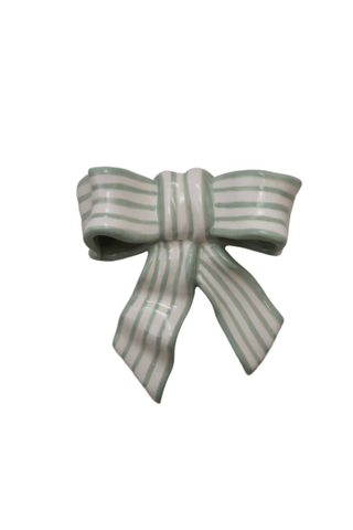 Stoneware Striped Bow Decor