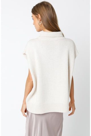 Turtleneck Sleeveless Sweater Top