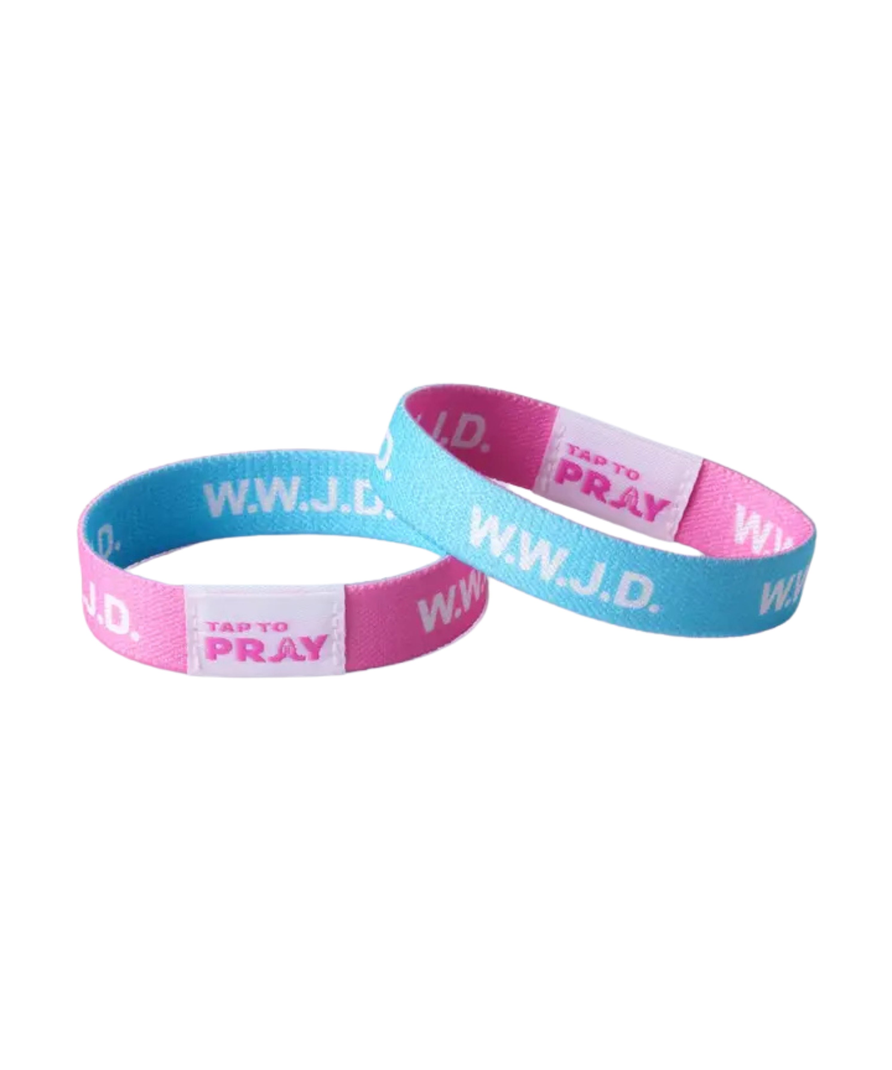 Tap To Pray™ Wristbands - Blue & Pink Wwjd Bracelet