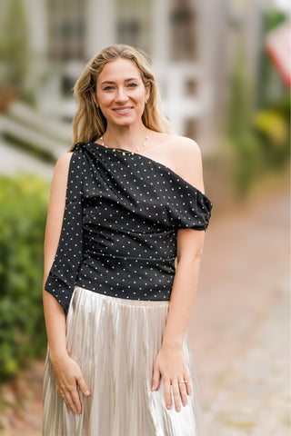 Asymmetrical Polka Dot Top