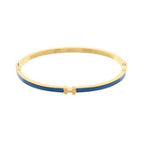 Thin Gold and Royal Blue Bangle Bracelet