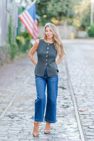 Sleeveless Knit Peplum Top