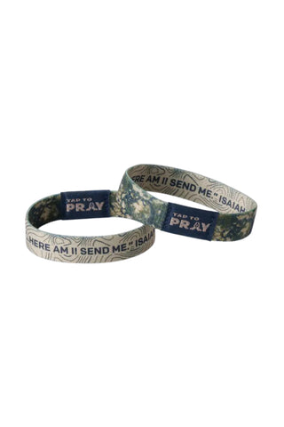 Tap To Pray™ Wristbands - Valor Camo & Isaiah 6:8 Bracelet