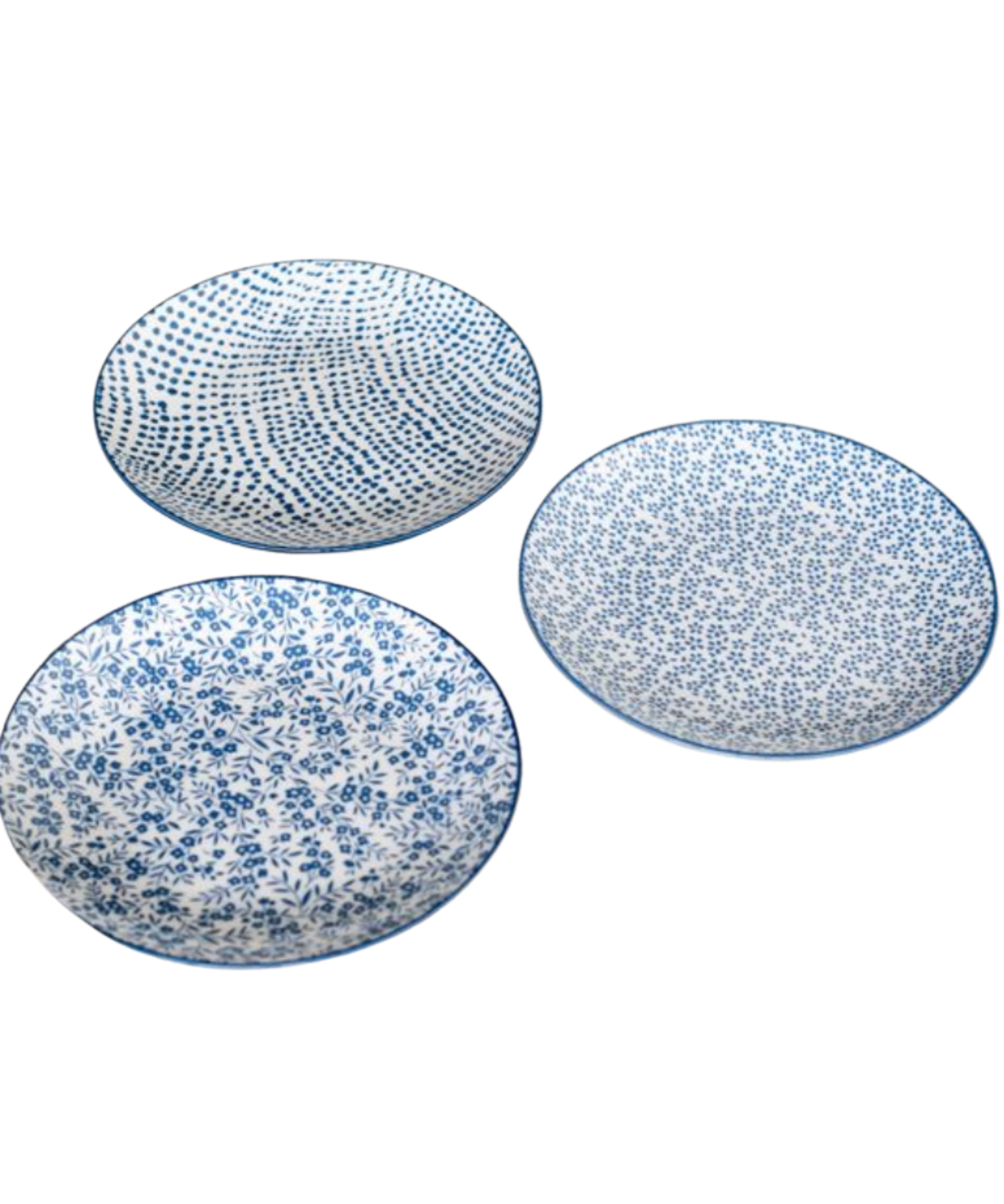 Blue Floral/Dot Plate