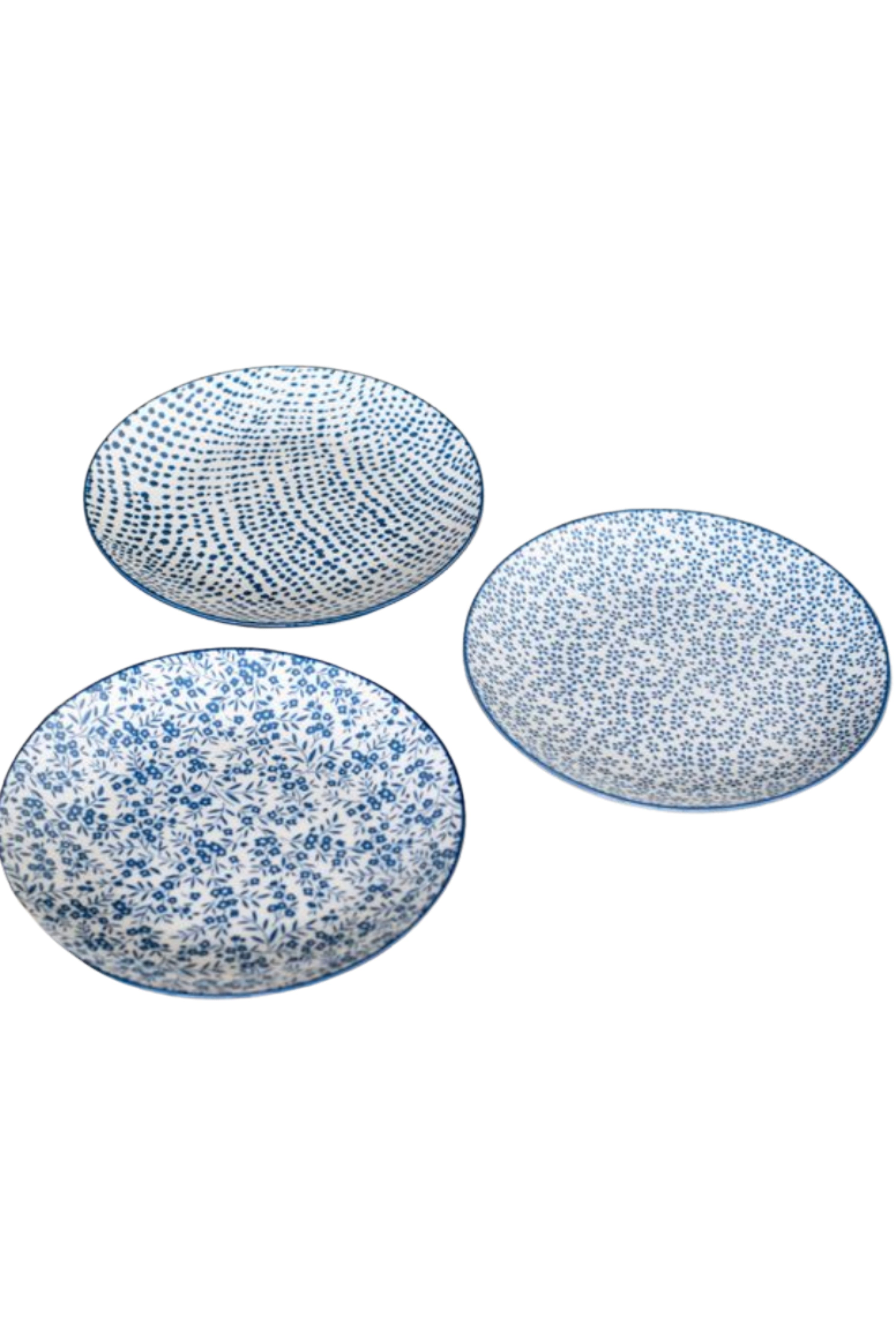 Blue Floral/Dot Plate