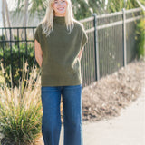 Sleeveless Mock Neck Knit Top