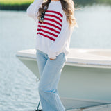 Flag Crochet Knit Sweater