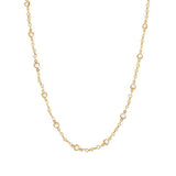 Crystal Heart & Pearl Link Necklace