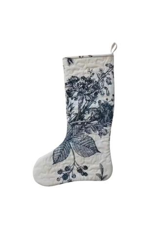Blue Quilted Botanical Stocking