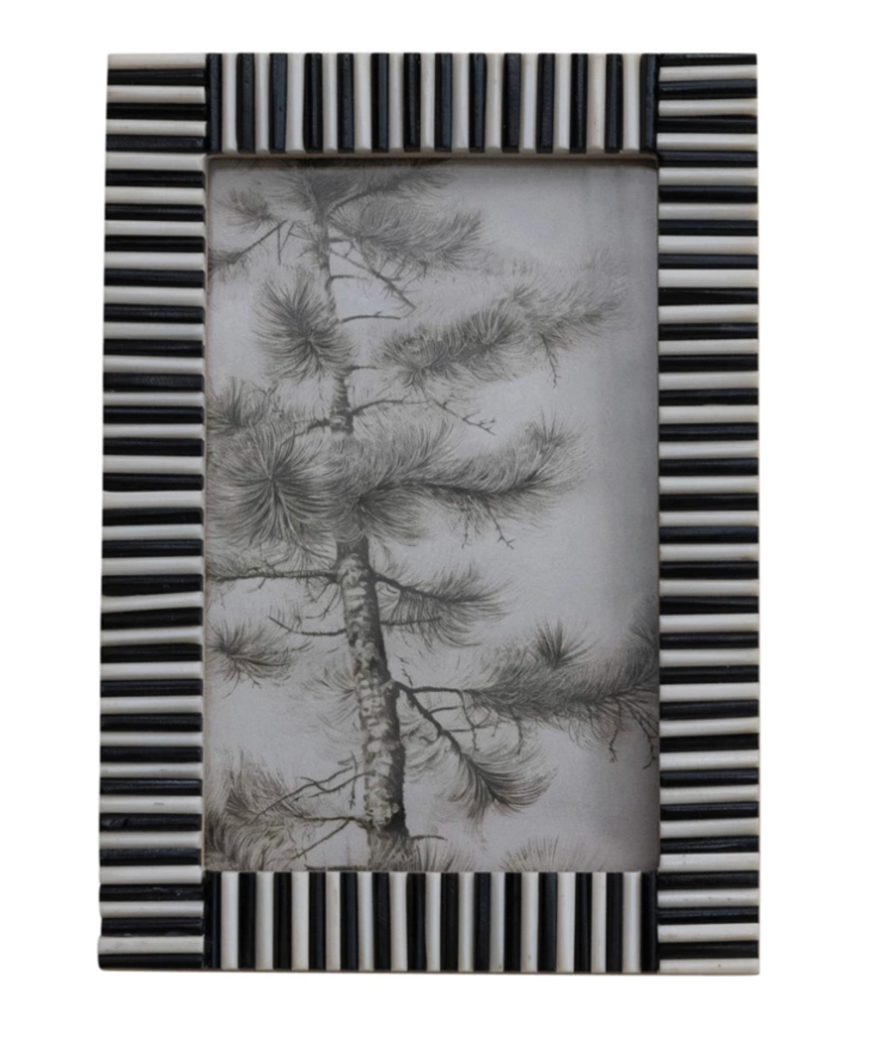 Black & White Ribbed Picture Frame