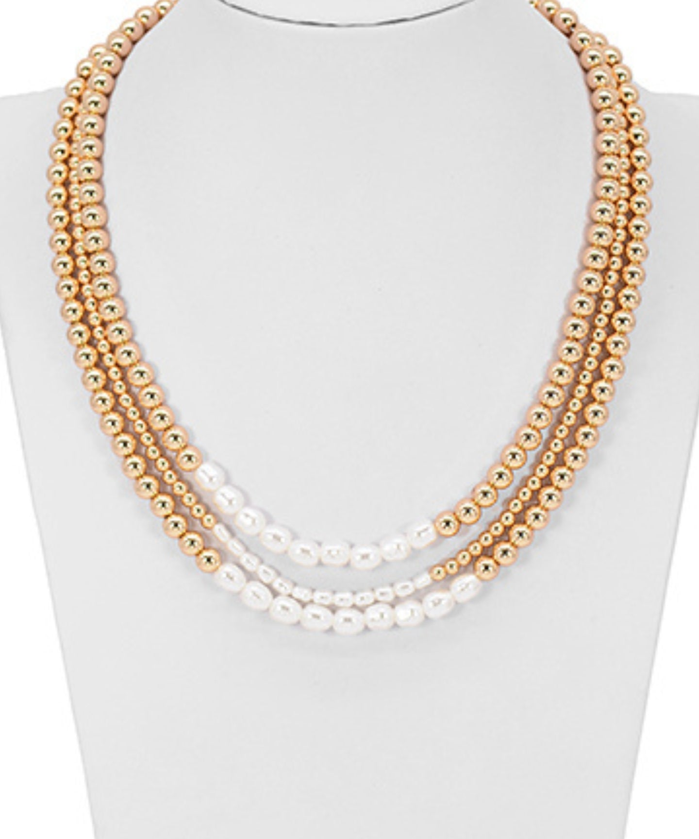 Layered Bead & Pearl Necklace