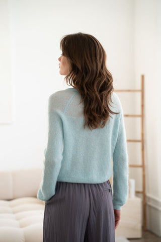 Semi-Sheer Knit Button Down Cardigan