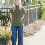 Sleeveless Mock Neck Knit Top