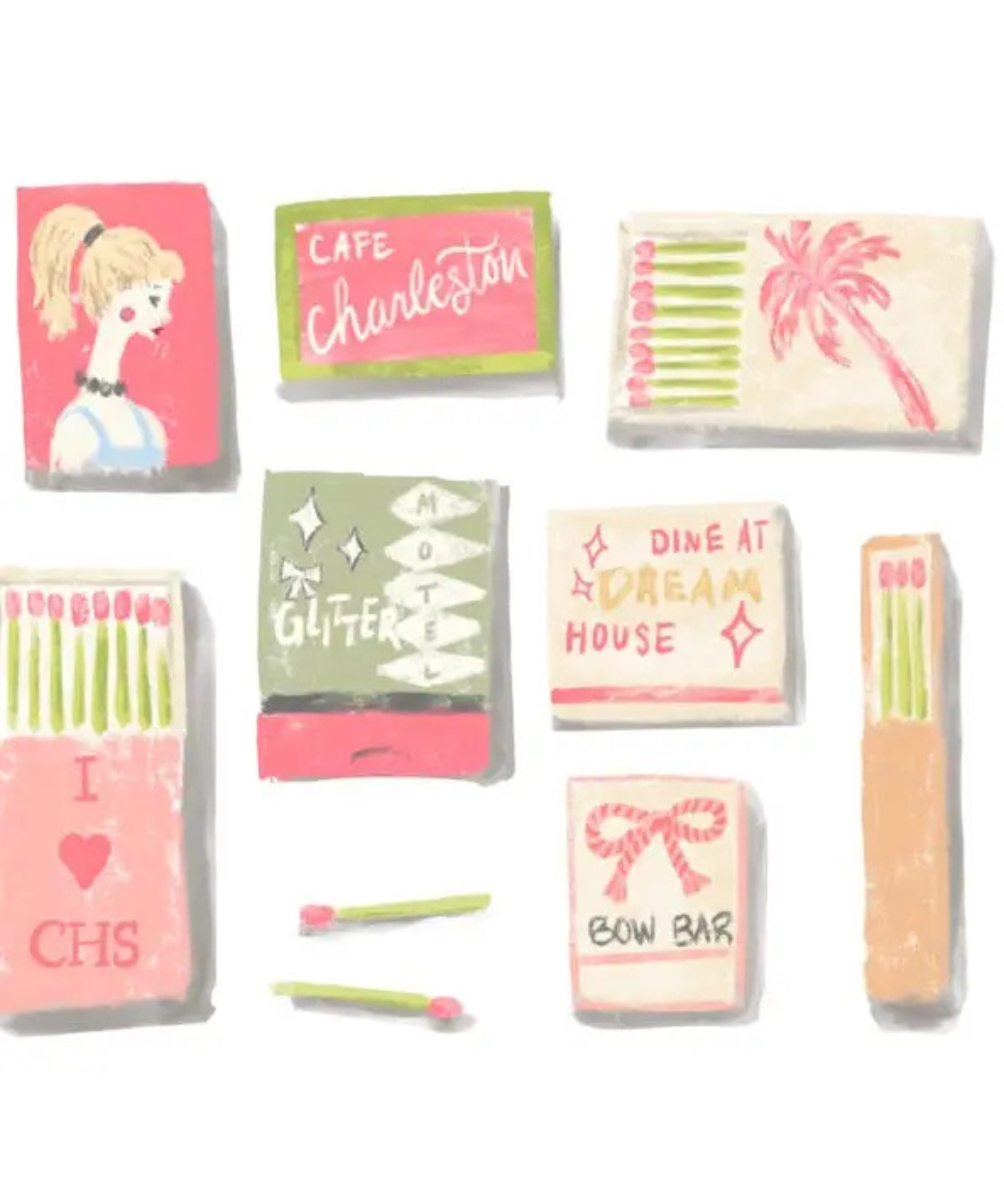 Charleston Matchbook - Art Print by Rebecca Illustrated