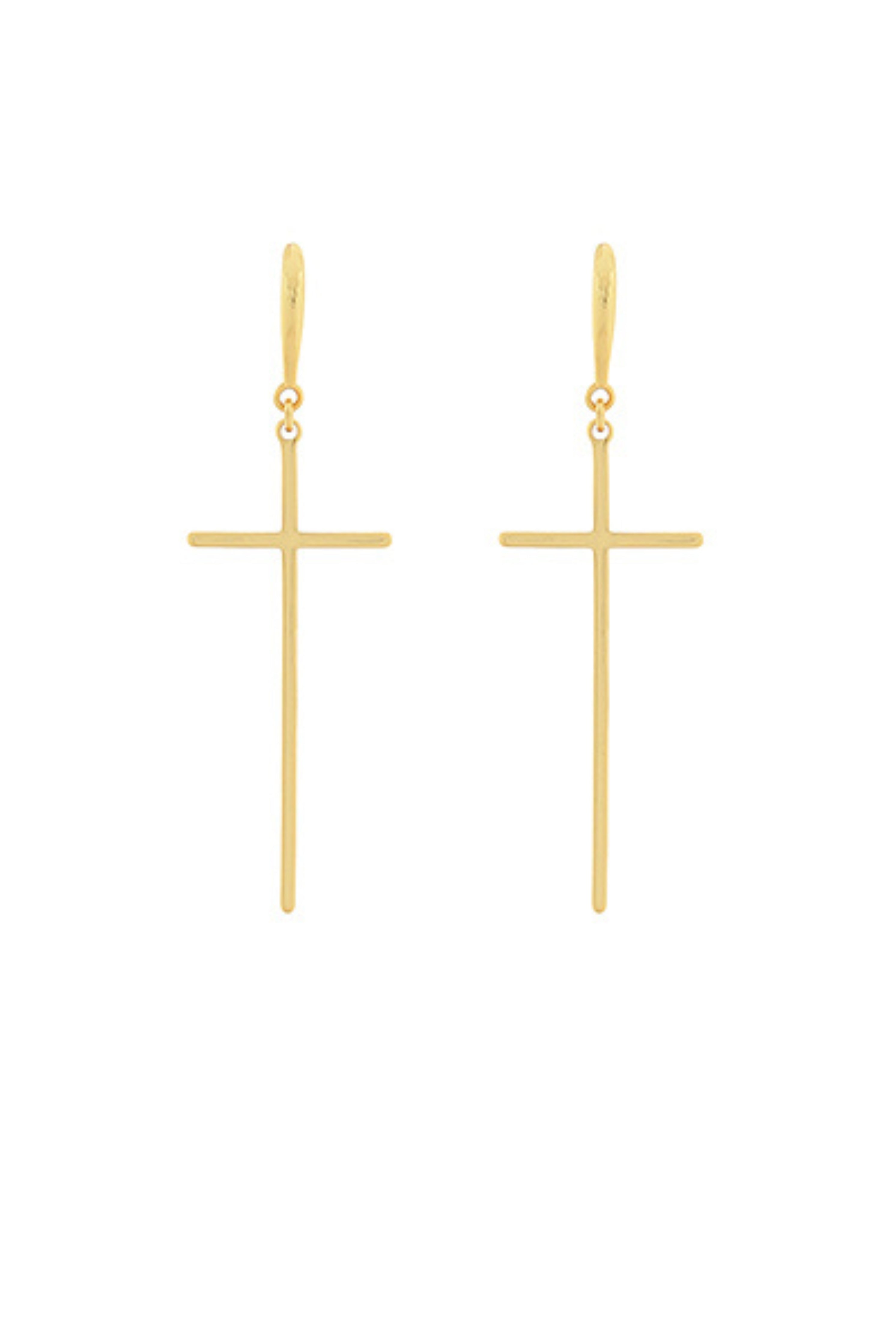 Thin Cross Earrings