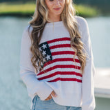 Flag Crochet Knit Sweater