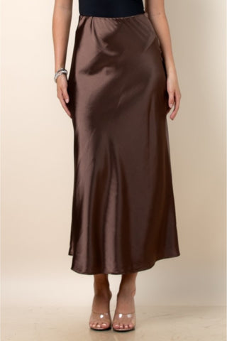 A-Line Satin Maxi Skirt