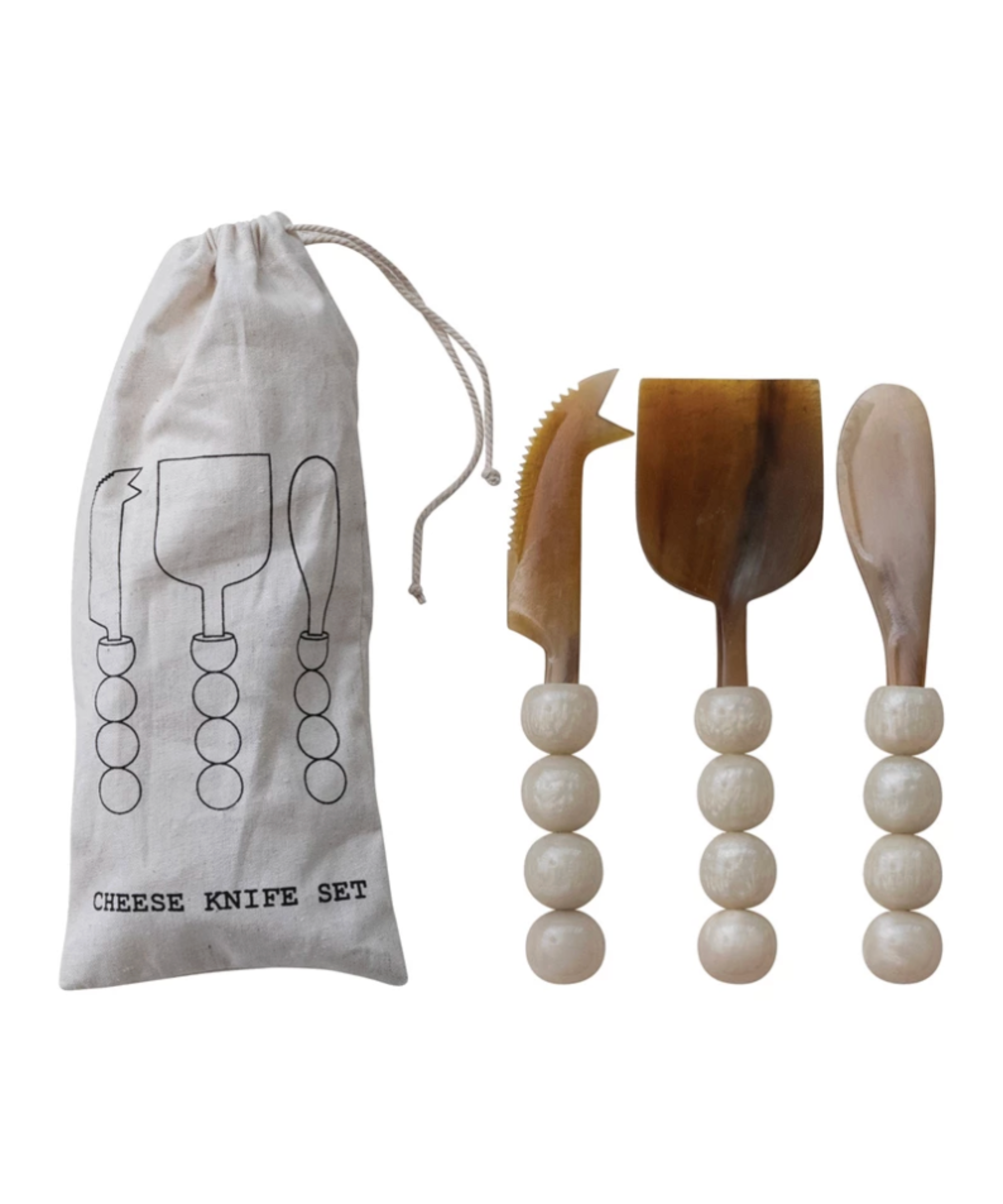 Natural Horn Cheese Knives
