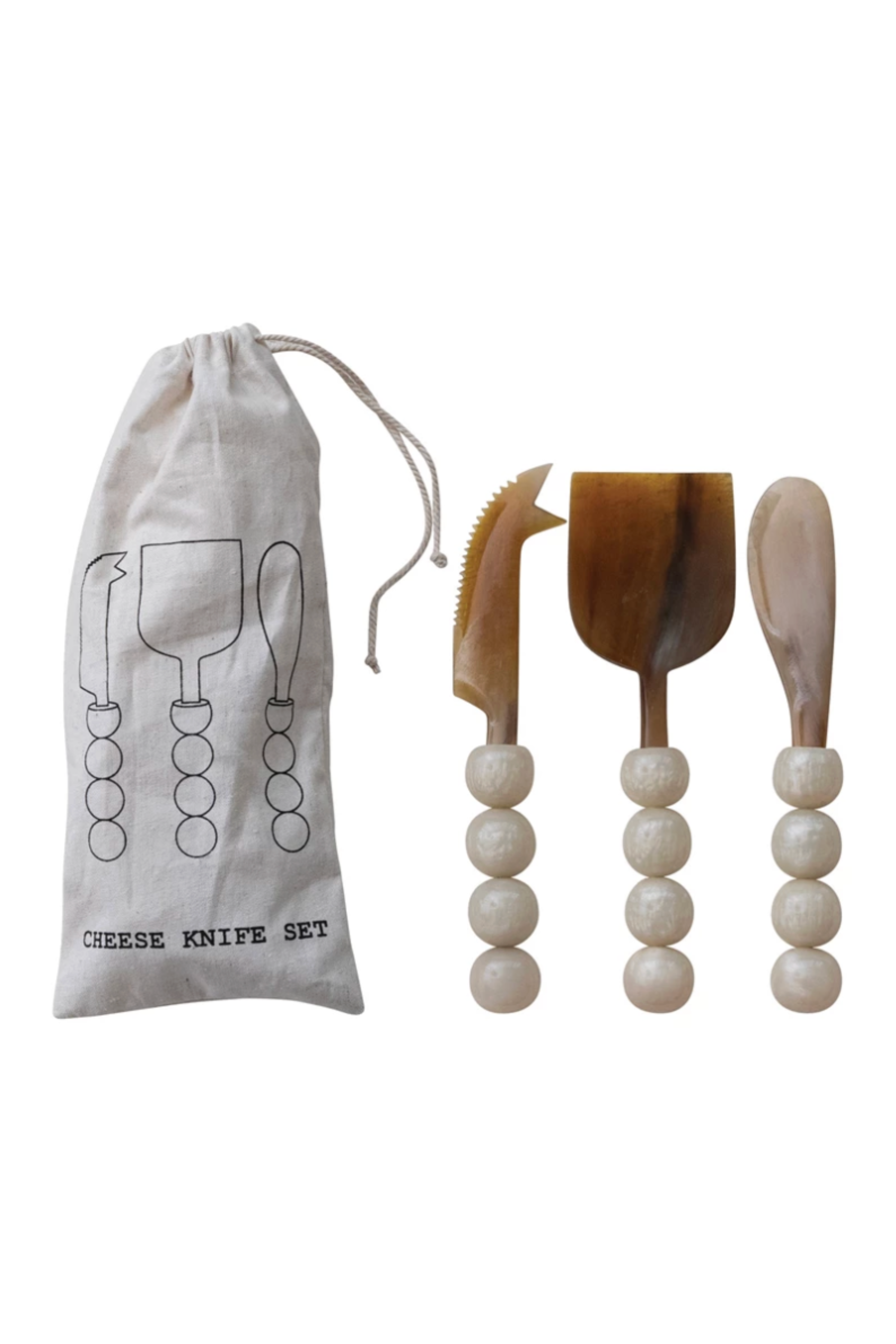 Natural Horn Cheese Knives