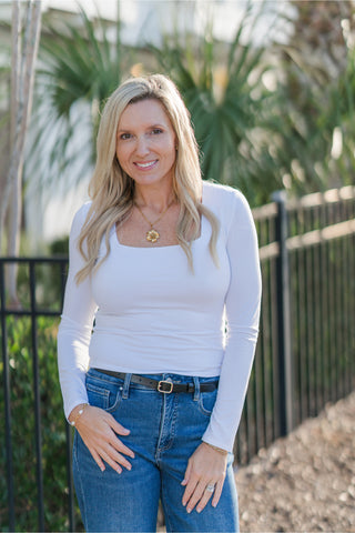 Basic Square Neck Long Sleeve Top