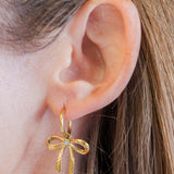 My Sister's Cottage | Waterproof | Bow Huggie Earrings (detail view 2)