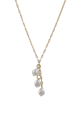 3 Pearl Drop Necklace