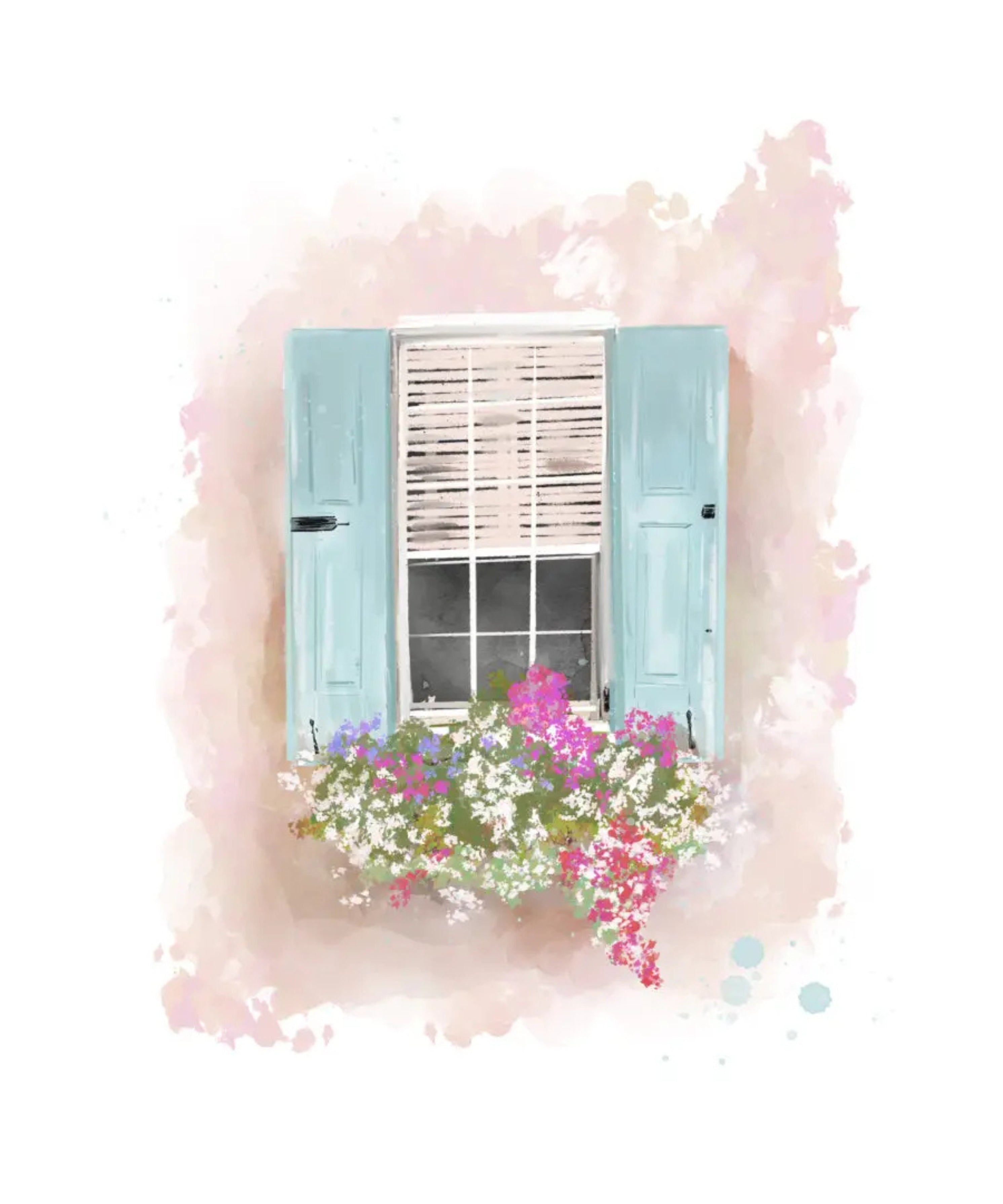 Window in Blossom - Art Print by Rebecca Illustrated