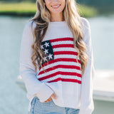 Flag Crochet Knit Sweater