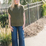 Sleeveless Mock Neck Knit Top