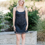 Beaded Slip Mini Dress