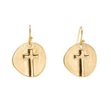 Ascension Cross Earrings – Gold Cross Dangle Earrings Religious Gift