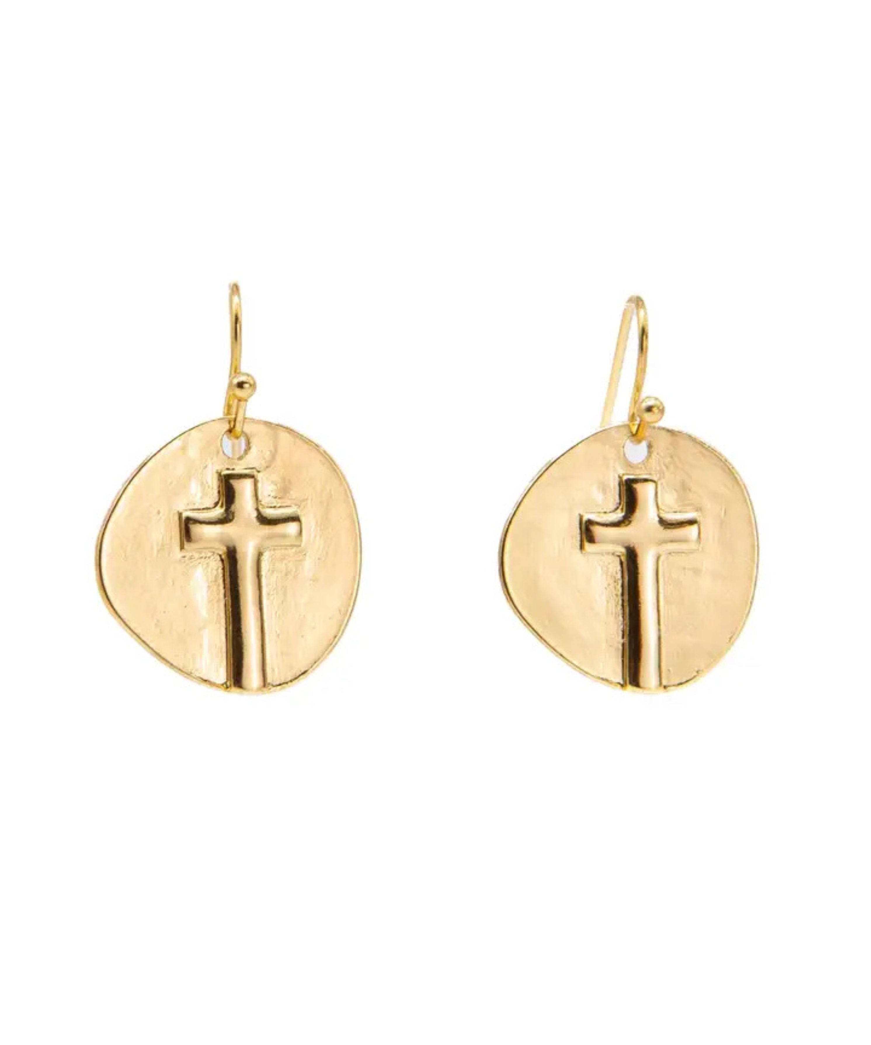 Ascension Cross Earrings – Gold Cross Dangle Earrings Religious Gift