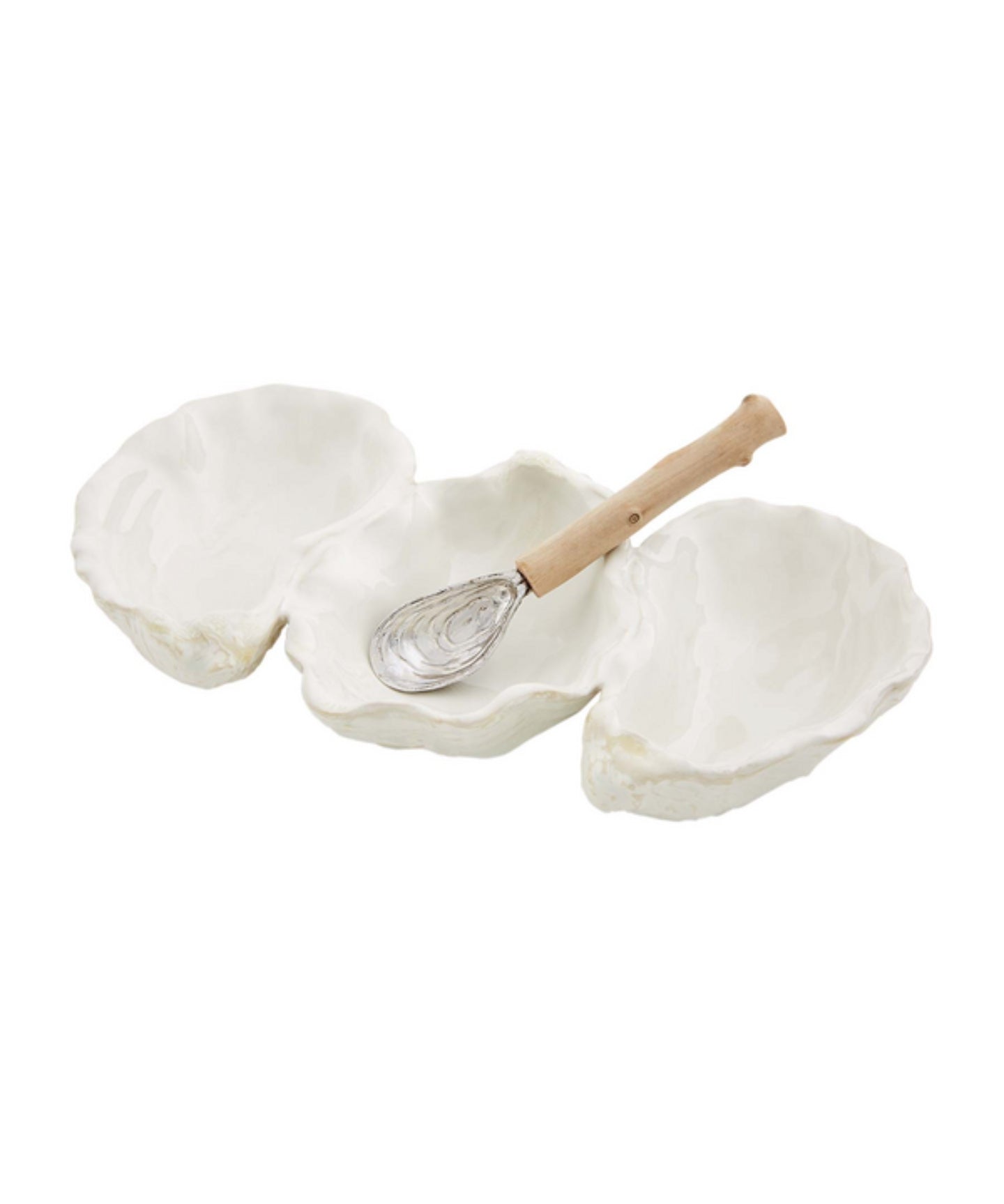 Oyster Triple Dip Set w/ Driftwood Spoon
