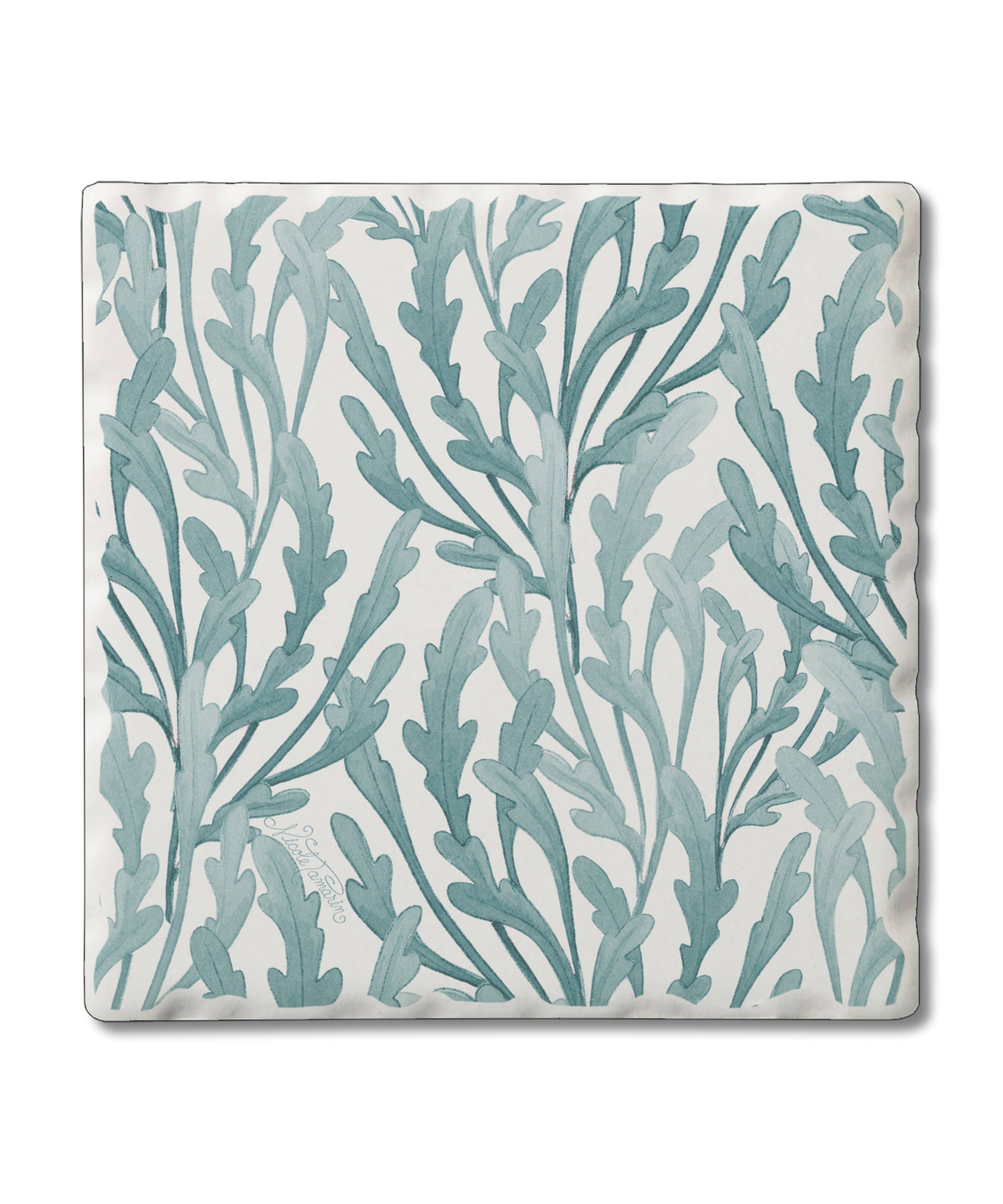 Teal Seaweed Tile Coaster