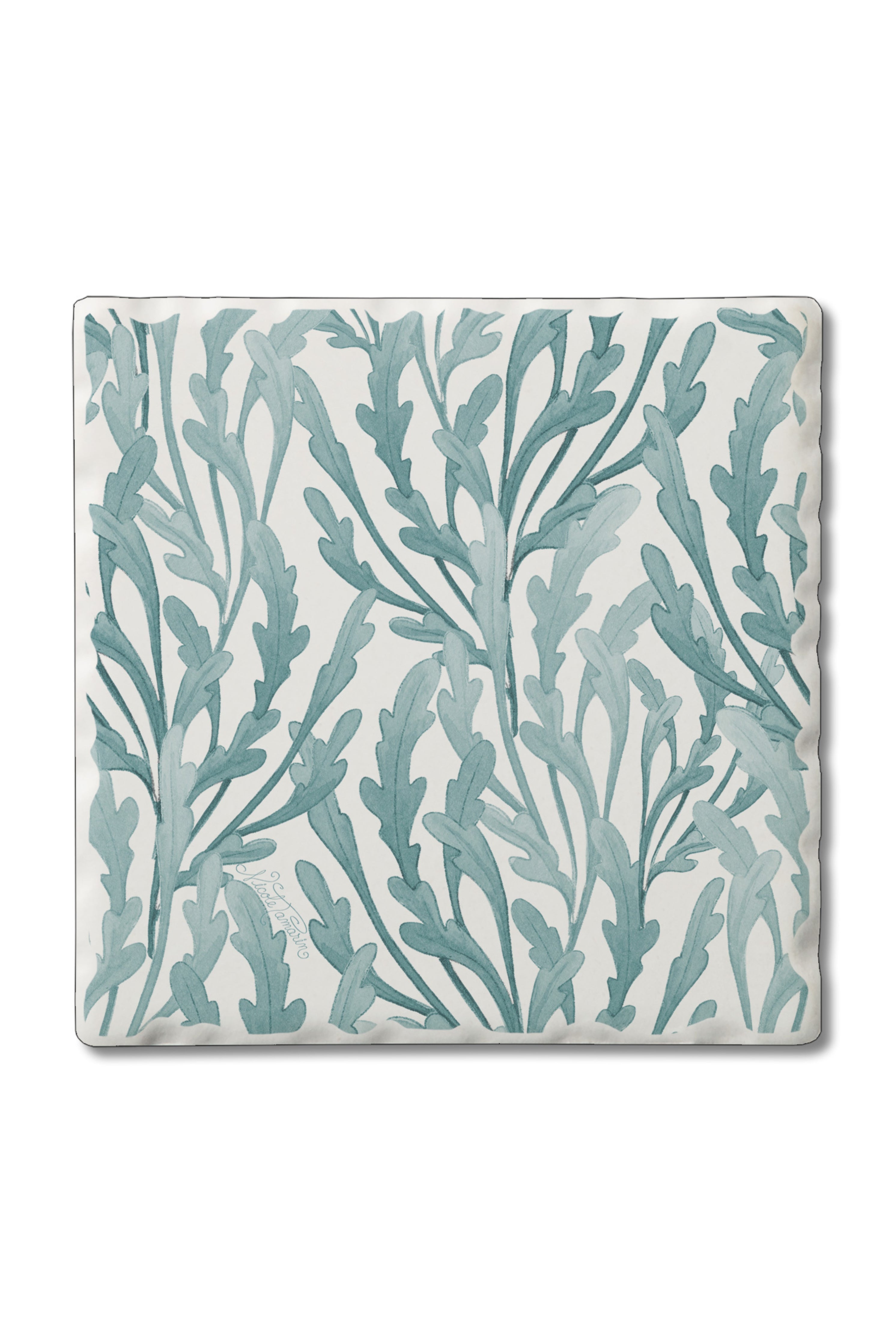 Teal Seaweed Tile Coaster
