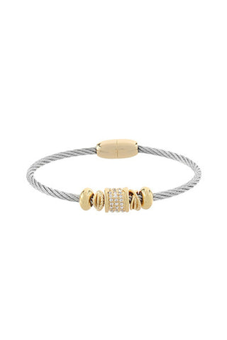 Pave Cylinder Cable Bracelet